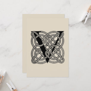 Brief V Vintage-Keltischer Knoten-Monogramm Einladung