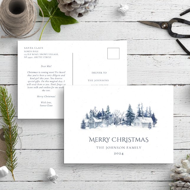 Brief vom Weihnachtsmann an das Baby Blue Christma Postkarte (Von Creator hochgeladen)