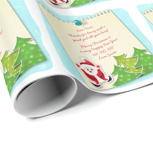 Brief vom Weihnachtsmann Note Paper Weihnachten Geschenkpapier (Rolleneckpunkt)