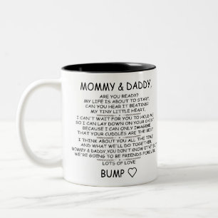 Brief von Baby Bump an Mommy & Daddy, um zu sein Zweifarbige Tasse