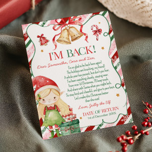 Brief von Elf Christmas Girl Letter Card Einladung