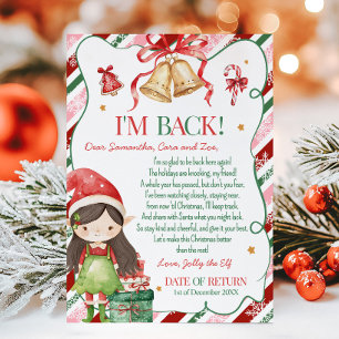 Brief von Elf Weihnachts Mädchen Briefkarte Einladung