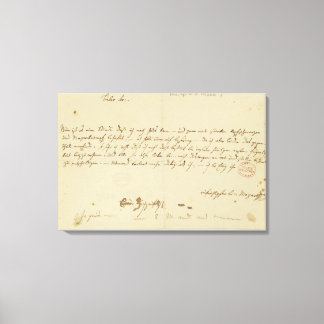 Brief von Mozart an einen Freimaurer, Januar 1786 Leinwanddruck