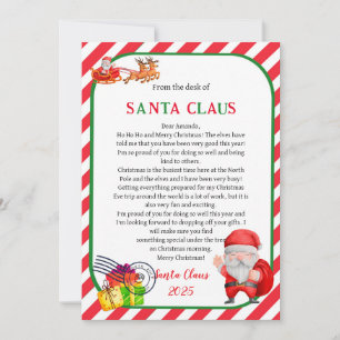 Brief von Santa Claus Weihnachtskarte Einladung