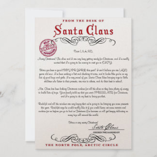 Brief von Santa Einladung