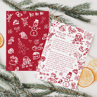 Brief von Santa Hand Gezeichnet Doodle, Santa