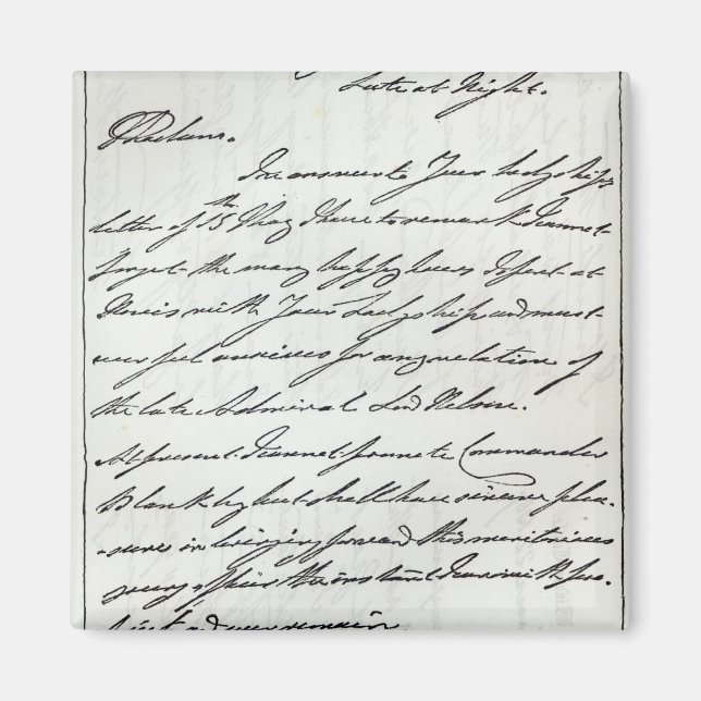 Brief von William IV an Lady Nelson Magnet (Vorne)