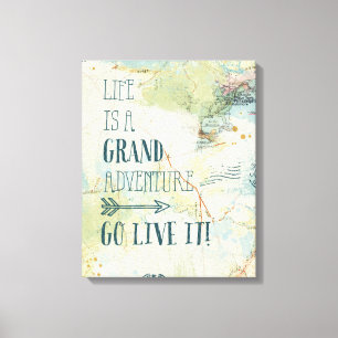 Briefbeschwerer USA-Karte Leinwanddruck