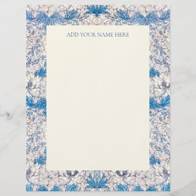 BRIEFBOGEN: WILLIAM MORRIS : "HONEYSUCKLE" BRIEFBOGEN (Vorderseite)