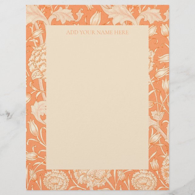 BRIEFBOGEN: WILLIAM MORRIS : "WILD TULIP" BRIEFBOGEN (Vorderseite)