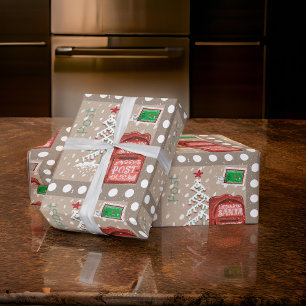 BRIEFE AN DEN WEIHNACHTSMANN POST POLKA-PUNKTE GESCHENKPAPIER
