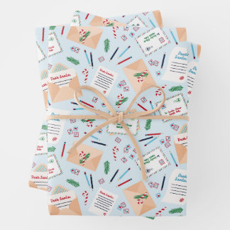 Briefe an den Weihnachtsmann Vintage-Weihnachtspos Geschenkpapier Set