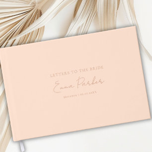 Briefe an die Braut, Pfirsich-Rose-Gold-Folie Gästebuch