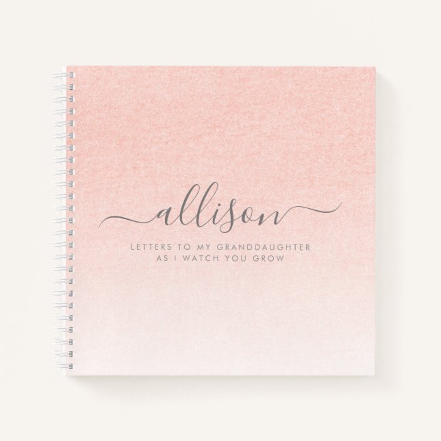 Briefe an meine Enkelin Keepake Memory Pink Notizbuch (Vorderseite)