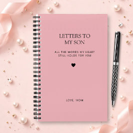 Briefe an meinen Sohn Trauertagebuch in Blush Pink Notizbuch