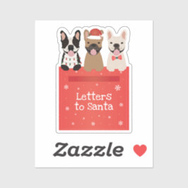 Briefe an Santa French Bulldogs Aufkleber