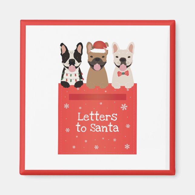 Briefe an Santa French Bulldogs Magnet (Vorne)
