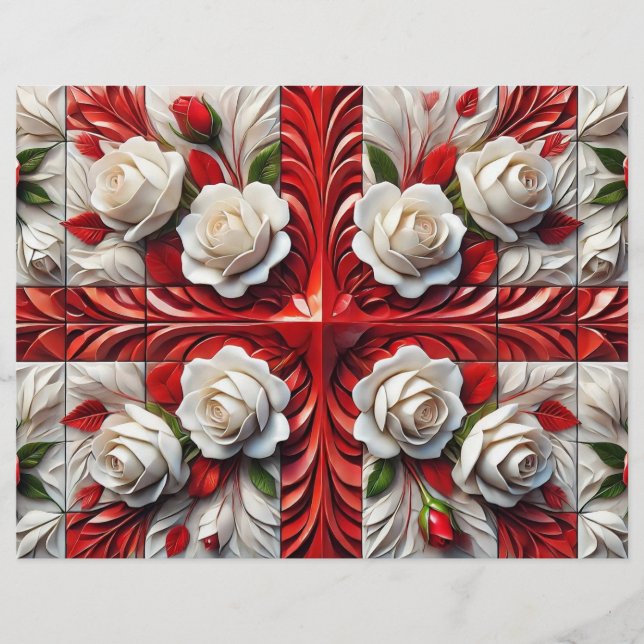 Briefe mit englischer Rose Design (Vorderseite)