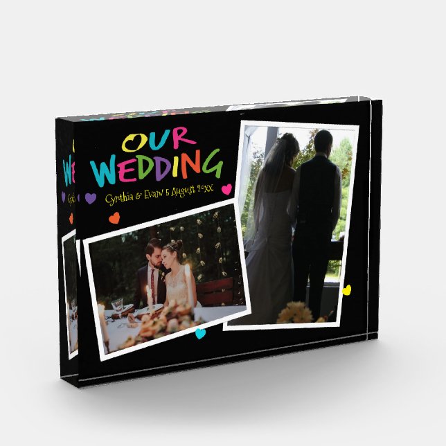 Briefe mit Herz-Hochzeitssache 2 Foto Block (Links)