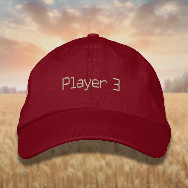 Briefe Spieler 3 in Beige Bestickte Baseballkappe (Von Creator hochgeladen)