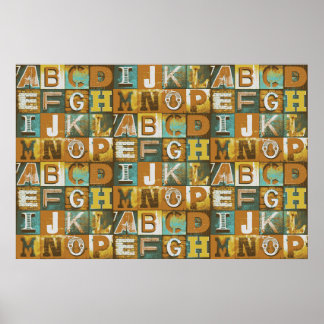 Briefe Typografie Retro-Poster für Decoupage Poster
