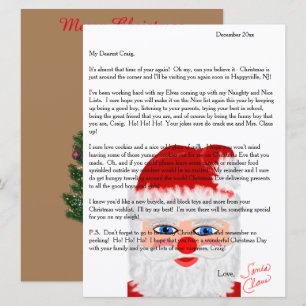 Briefe von Santa Persönlicher Brief Feiertagskarte