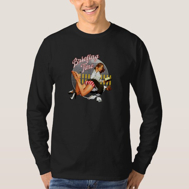 Briefing Time Classic Bomber Nose Style T-Shirt (Vorderseite)