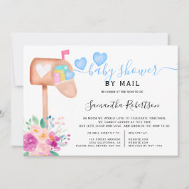 Briefkasten Blütenwasserfarbe Babydusche Einladung