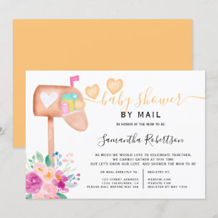 Briefkasten florfarbene Wasserfarben Babydusche pe Einladung