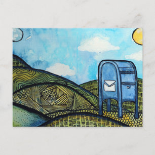 Briefkasten Postdienst Kunst           Feiertagspostkarte