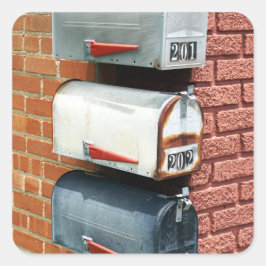BRIEFKASTEN POSTKASTEN POSTCROSSING QUADRATISCHER AUFKLEBER