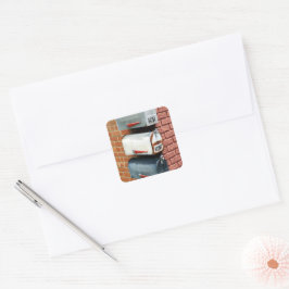 BRIEFKASTEN POSTKASTEN POSTCROSSING QUADRATISCHER AUFKLEBER