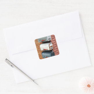BRIEFKASTEN POSTKASTEN POSTCROSSING QUADRATISCHER AUFKLEBER
