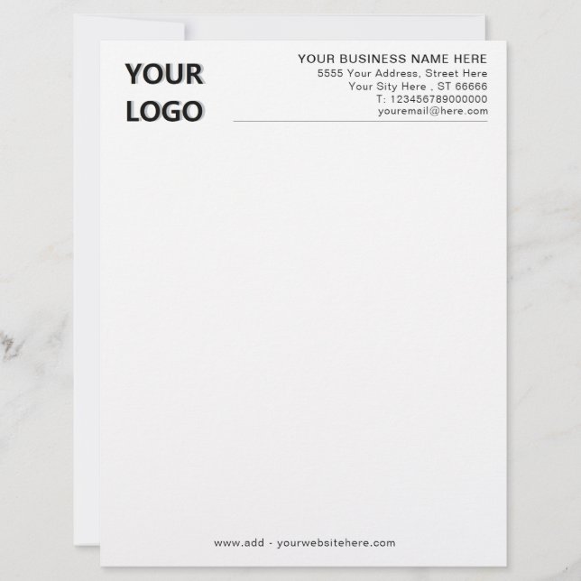 Briefkopf-Beispiel mit Logo und QR-Code Briefbogen (Vorderseite)
