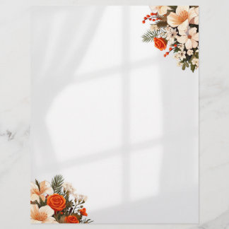 Briefkopf-, Blumenpapier Briefbogen