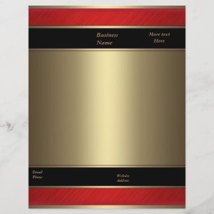 Briefkopf Geschäft Rot Metall Bronze Gold