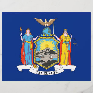 Briefkopf mit der Flagge New Yorks, USA