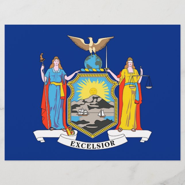 Briefkopf mit der Flagge New Yorks, USA (Vorderseite)