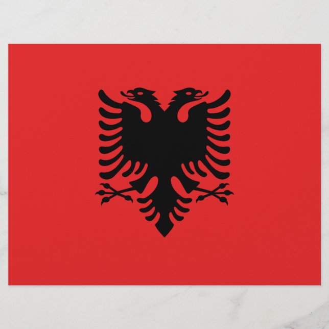 Briefkopf mit Flagge Albaniens (Vorderseite)