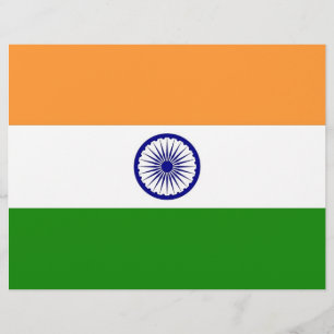 Briefkopf mit Flagge Indiens