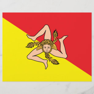 Briefkopf mit Flagge Siziliens, Italien