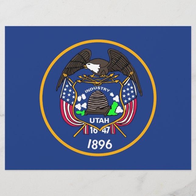 Briefkopf mit Flagge Utah, USA (Vorderseite)