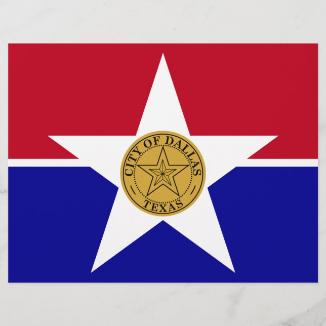 Briefkopf mit Flagge von Dallas, USA (Vorderseite)