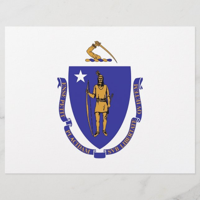 Briefkopf mit Flagge von Massachusetts, USA (Vorderseite)