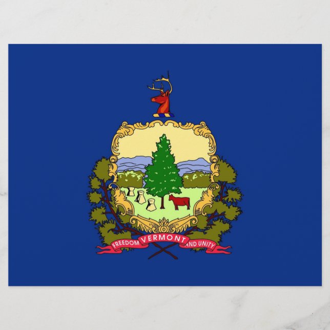 Briefkopf mit Flagge von Vermont, USA (Vorderseite)