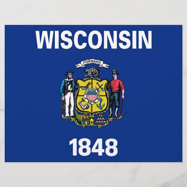 Briefkopf mit Flagge von Wisconsin, USA (Vorderseite)