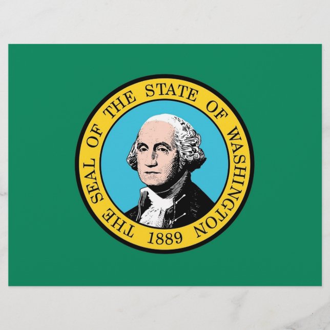 Briefkopf mit Flagge Washington, USA (Vorderseite)