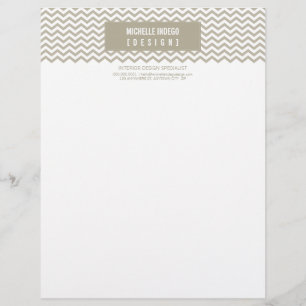 Briefkopf trendy fett Chevron-Streifen taupe