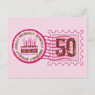 Briefmarke 50 Geburtstag Postkarte