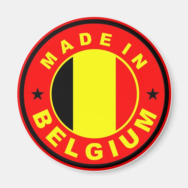 Briefmarke auf dem belgischen Staatsflagge Magnet (Vorne)